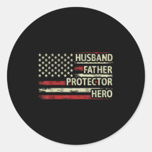 Sticker Rond Mari Époux Père Protecteur Héros
