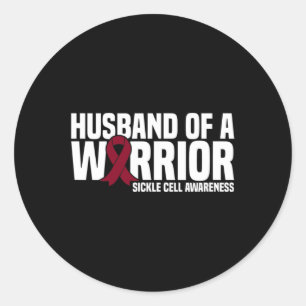 Sticker Rond Mari homme d'un guerrier Burgundy Ribbon Sickle C