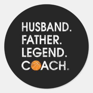 Sticker Rond Mari père légende entraîneur amusant basket-ball c