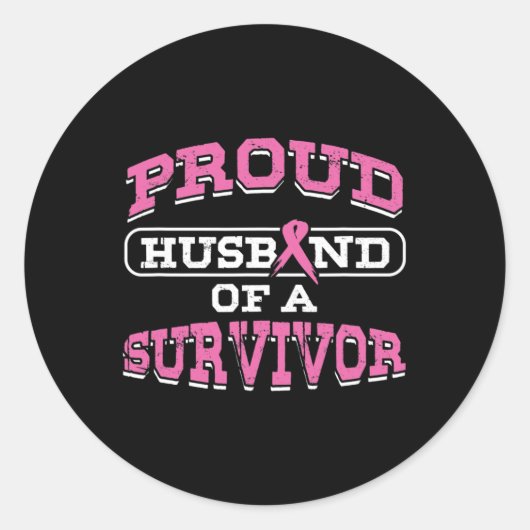 Sticker Rond Mari Pink Cancer du sein Survivant Sensibilisation (Devant)