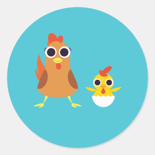 Sticker Rond Maria & Bandit les poulets (Devant)
