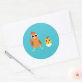 Sticker Rond Maria & Bandit les poulets (Enveloppe)