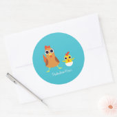 Sticker Rond Maria et bandit les poulets (Enveloppe)