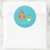 Sticker Rond Maria et bandit les poulets (Sac)