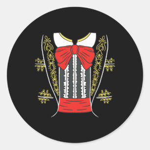 Sticker Rond Mariachi Charro Costume Mexicain Pour Cinco De May