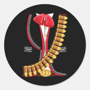 Sticker Rond Mariachi Charro Mexicaine Cinco De Mayo Costume Sh