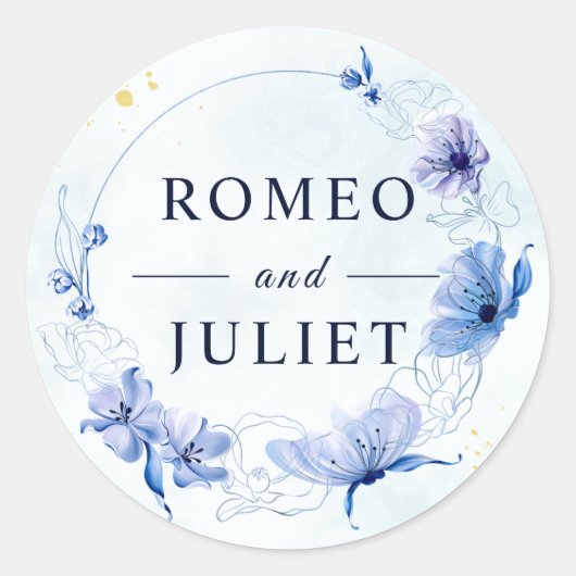 Sticker rond Mariage à aquarelle (Devant)