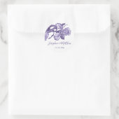 Sticker Rond Mariage à fleurs Iris violet (Sac)