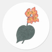 Sticker Rond Mariage à fleurs minimaliste de Begonia (Devant)