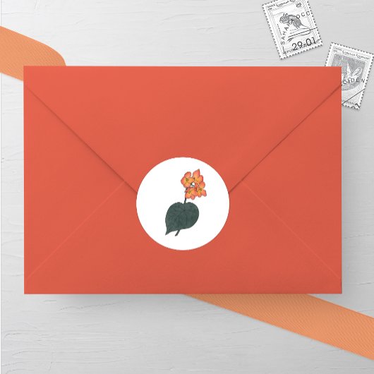 Sticker Rond Mariage à fleurs minimaliste de Begonia