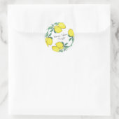 Sticker Rond Mariage à l'aquarelle Citron Script (Sac)