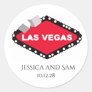 Sticker Rond Mariage à Las Vegas