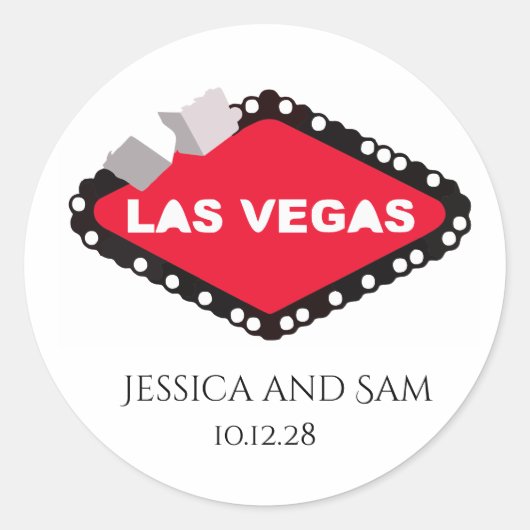 Sticker Rond Mariage à Las Vegas (Devant)