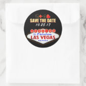 Sticker Rond Mariage à Las Vegas Signer néon lumière Enregistre (Sac)