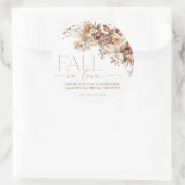 Sticker Rond Mariage à l'automne fleurs marron neutre (Sac)