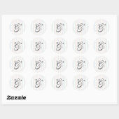 Sticker Rond Mariage à l'Esperluette de Script de Monogramme de (Feuille)