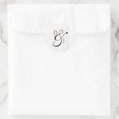 Sticker Rond Mariage à l'Esperluette de Script de Monogramme de (Sac)