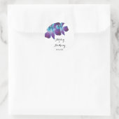 Sticker Rond Mariage à l'orchidée Dendrobium bleue (Sac)