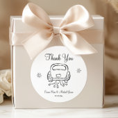 Sticker Rond Mariage à main fantaisiste