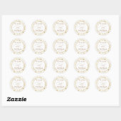 Sticker Rond Mariage à thème blanc étoilé (Feuille)