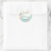 Sticker Rond Mariage à thème de plage Starfish "Pour vous" (Sac)