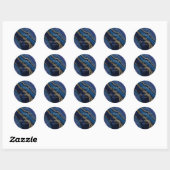 Sticker Rond Mariage abstrait Agate Minuit ID827 (Feuille)