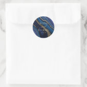 Sticker Rond Mariage abstrait Agate Minuit ID827 (Sac)