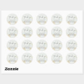 Sticker Rond Mariage Abstrait Moderne Japandi Scandinave (Feuille)