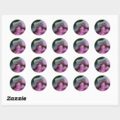 Sticker Rond Mariage Abstrait Violet & Sarcelle Humeur (Feuille)