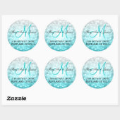 Sticker Rond Mariage Adresse Plage Ombre Parties scintillant Lu (Feuille)