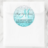 Sticker Rond Mariage Adresse Plage Ombre Parties scintillant Lu (Sac)