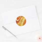 Sticker Rond Mariage Agate Abstrait Hot Orange ID827 (Enveloppe)