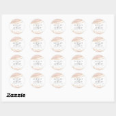 Sticker Rond Mariage Agate Blush & Gold Parties scintillant (Feuille)