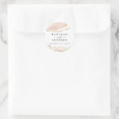 Sticker Rond Mariage Agate Blush & Gold Parties scintillant (Sac)