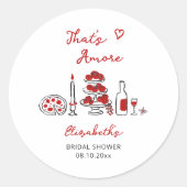 Sticker Rond Mariage Amore Italien Dessin à la Main Salle de Fê (Devant)