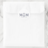 Sticker Rond Mariage Ancre bleu marine (Sac)