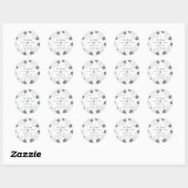 Sticker Rond Mariage Anemone vintage (Feuille)