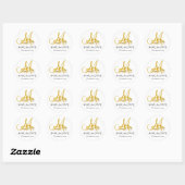 Sticker Rond Mariage anneaux Monogramme Enregistrer la date Sti (Feuille)