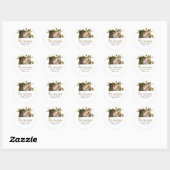 Sticker Rond Mariage Anniversaire ajouter nom année image or ét (Feuille)
