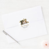 Sticker Rond Mariage Anniversaire ajouter nom année image or ét (Enveloppe)