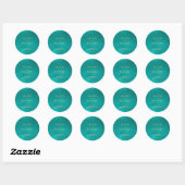 Sticker Rond Mariage Aqua or bleu été océan (Feuille)