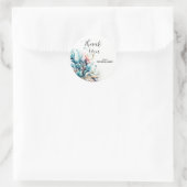 Sticker Rond Mariage Aquarelle Corail Splash Océanique (Sac)