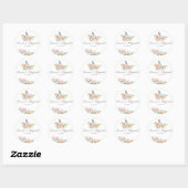 Sticker Rond Mariage Aquarelle Lilies (Feuille)