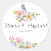 Sticker Rond Mariage Aquarelle Lilies (Devant)