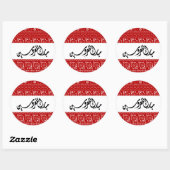 Sticker Rond Mariage arabe Mabrook (Feuille)