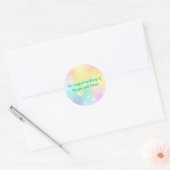 Sticker Rond Mariage arc-en-ciel magique (Enveloppe)
