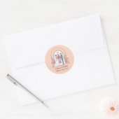 Sticker Rond Mariage Art Déco de Conte de Fées (Enveloppe)