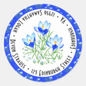 Sticker Rond Mariage au Crocus Bleu (Devant)
