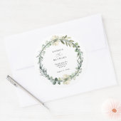 Sticker Rond Mariage au feuillage d'eucalyptus (Enveloppe)