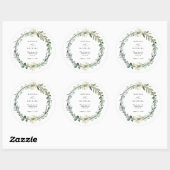 Sticker Rond Mariage au feuillage d'eucalyptus (Feuille)